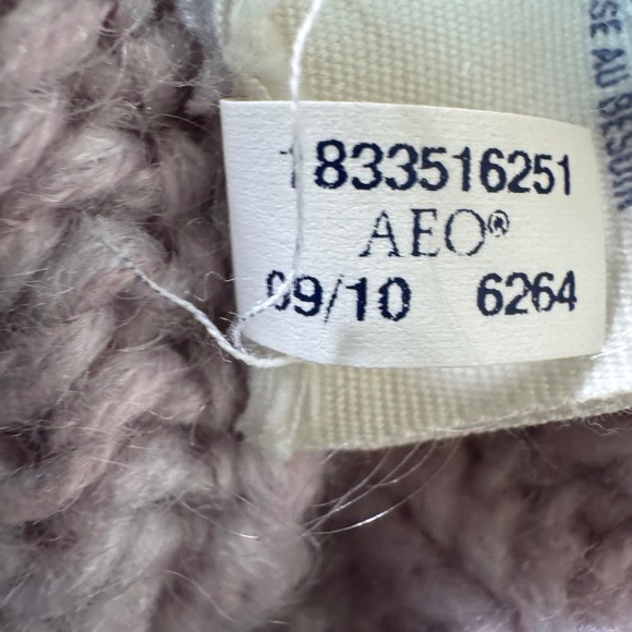 American Eagle Women Light Pink V Neck Knit Sweater M Chunky Cozy Cottagecore - Picture 5 of 9